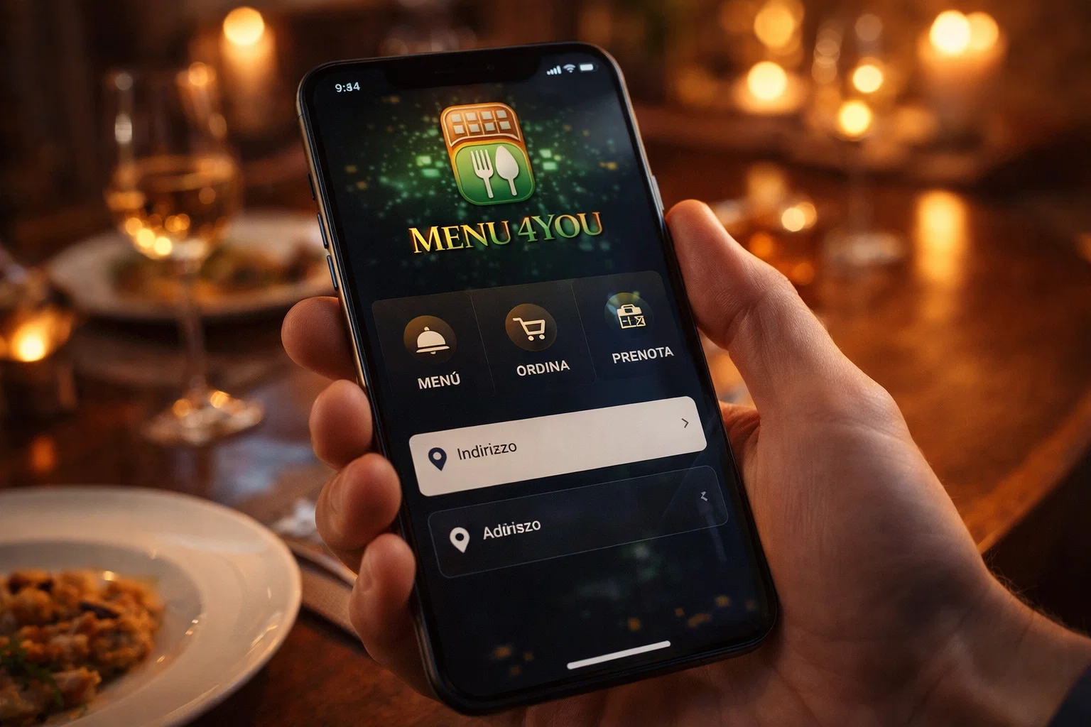 Ambiente ristorante coerente con il brand Menu4You